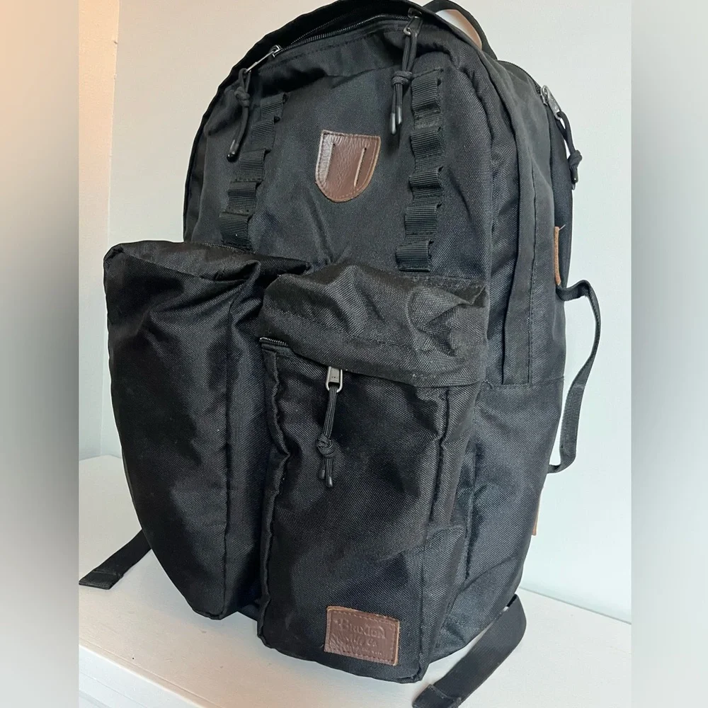 Brixton Canvas Tactical Black and Tan Backpack Full Sized Adjustable Briefcase